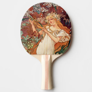 Raquete De Ping Pong Alphonse Mucha, As Estações (1896) Primavera