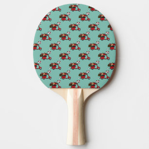 Raquete De Ping Pong Amantes de Cardinal Vermelho no Patinete