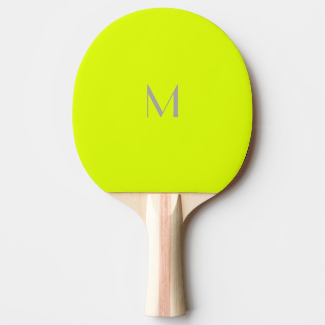 Raquete De Ping Pong amarelo fluorescente - adicionar monograma  (Frente)
