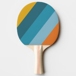 Raquete De Ping Pong Amarelo Listrado Retro Ousado