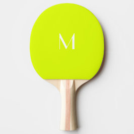 Raquete De Ping Pong amarelo neon - monograma