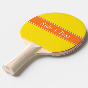 Raquete De Ping Pong Amarelo Sólido, Abóbora Laranja Nome Monograma