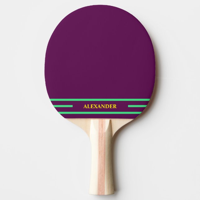 Raquete de Ping Pong Ameixa Com Iniciais (Frente)