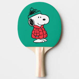 Raquete De Ping Pong Amendoins Casaco de inverno e chapéu de Snoopy