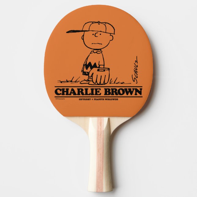 Raquete De Ping Pong Amendoins | Charlie Brown Jogando Bola (Frente)