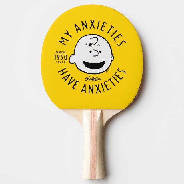 Raquete De Ping Pong Amendoins | Charlie Brown Nervous Desde 1950 (Frente)