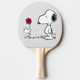 Raquete De Ping Pong Amendoins   Esnoopia e Woodstock Vermelho e Preto