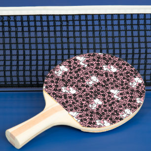 Raquete De Ping Pong Amendoins Padrão Da Vinha Da Flor De Esnoopia