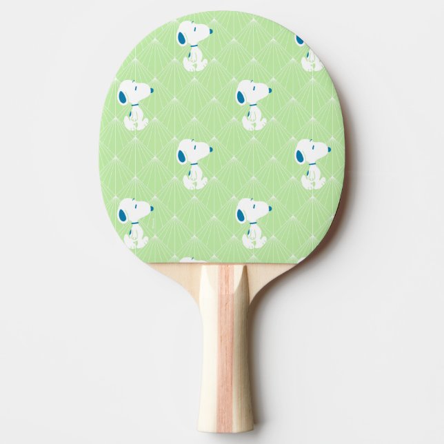 Raquete De Ping Pong Amendoins | Padrão de Sonhos de Deco Verde Snoopy (Frente)