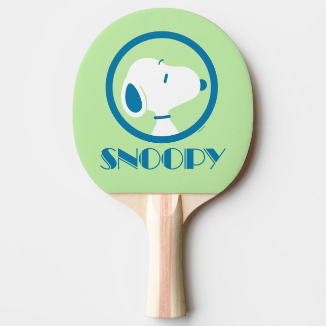 Raquete De Ping Pong Amendoins | Sonhos De Deco Azul De Snoopy (Frente)