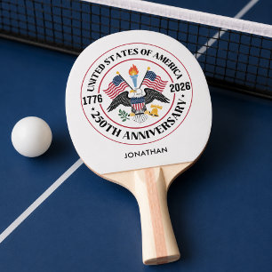 Raquete De Ping Pong América Personalizada Aniversário de 250 anos