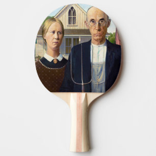 Raquete De Ping Pong American Gothic Classic Painting Grant Wood