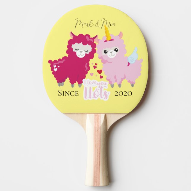 Raquete De Ping Pong Amo-Te Lotes Llama Personalizado Dando-Lhe O Prese (Frente)