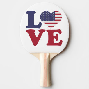 Raquete De Ping Pong Amor Patriótico de Bandeira Americana