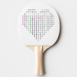 Raquete De Ping Pong Amor, Quebra-cabeça do Coração, Eu Te Amo