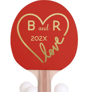 Raquete De Ping Pong Amor Sempre ganha Monogramas ano
