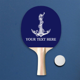 Raquete De Ping Pong Ancoragem Náutica Vintage Corra Seu Texto Aqui