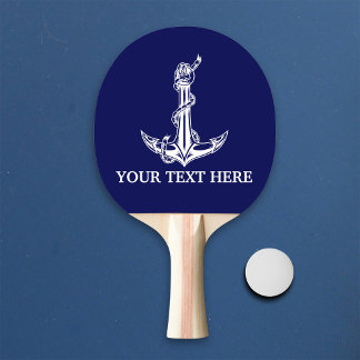 Raquete De Ping Pong Ancoragem Náutica Vintage Corra Seu Texto Aqui