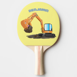 Raquete De Ping Pong Animação do escavador laranja-claro