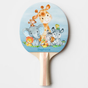 Raquete De Ping Pong Animais Selvagem Safari Cótaro Azul