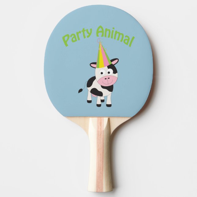 Raquete De Ping Pong Animal de festa! Vaca (Frente)