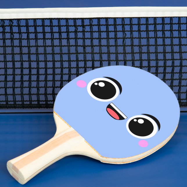 Raquete De Ping Pong Anime feliz de Kawaii enfrentado | Zazzle Portugal