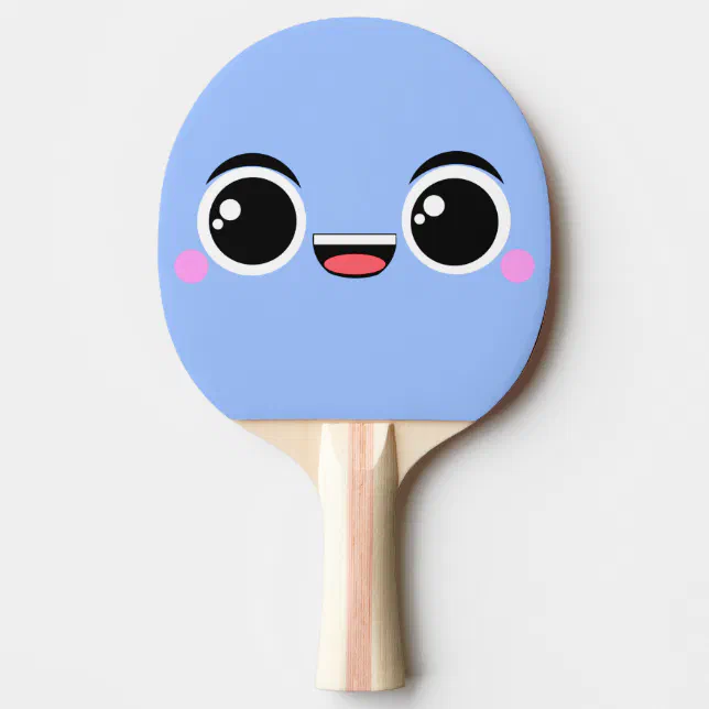 Raquete De Ping Pong Anime feliz de Kawaii enfrentado | Zazzle Portugal