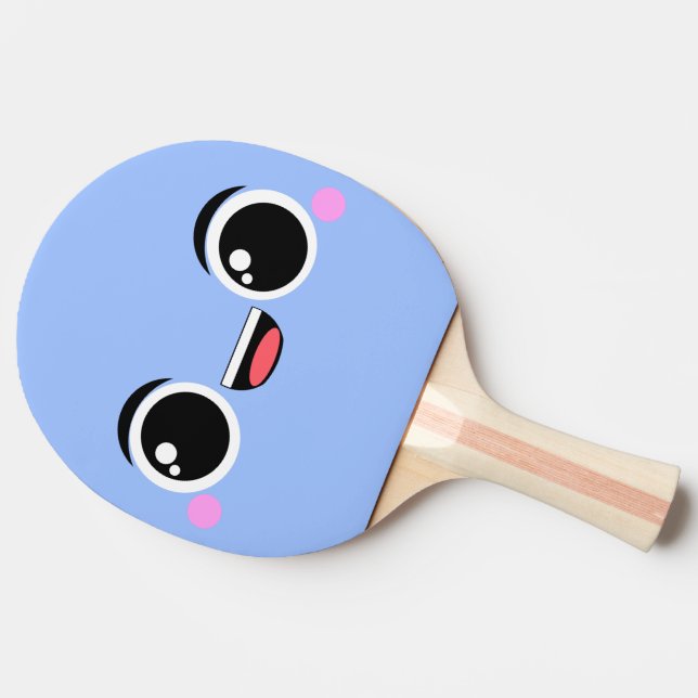 Raquete De Ping Pong Anime feliz de Kawaii enfrentado | Zazzle Portugal