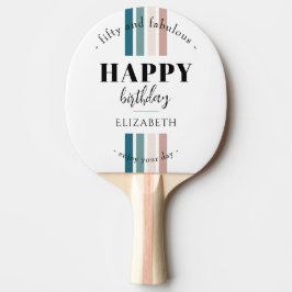 Raquete De Ping Pong Aniversário design minimalista em cores pastosas