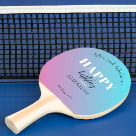 Raquete De Ping Pong Aniversário design minimalista em cores pastosas