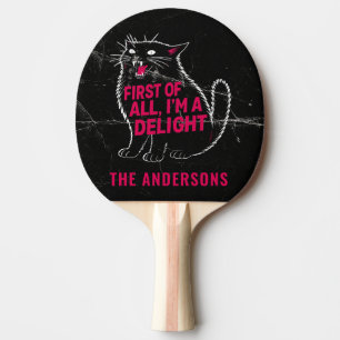 Raquete De Ping Pong Antes de Mais Nada, Sou um Delight Rugindo Gato Pr