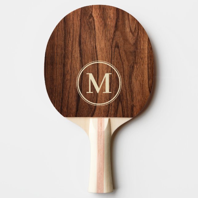 Raquete De Ping Pong Antique Cherry Wood Monogram (Verso)