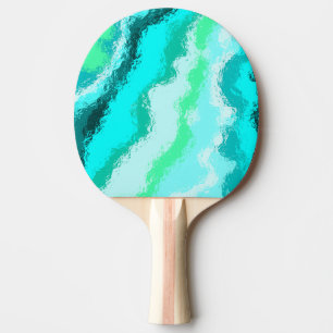 Raquete De Ping Pong Aparência Pintada Azul Verde Água