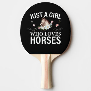 Raquete De Ping Pong Apenas Uma Menina Que Ama Cavalos Florais