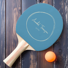 Raquete De Ping Pong Aqua Splash Meados do Século com Nome
