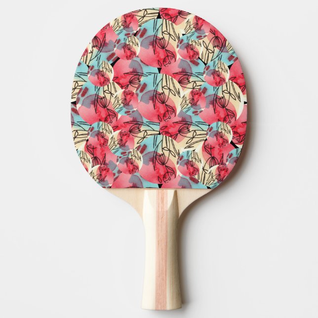 Raquete De Ping Pong Aquarela A Frio (Frente)