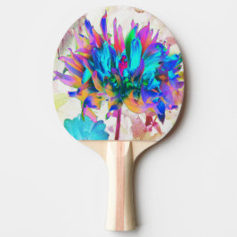 Raquete De Ping Pong Aquarela Atormentada Rainbow Cactus Dahlia