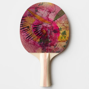 Raquete De Ping Pong Aquarela E Abstrato De Tinta Belas Artes