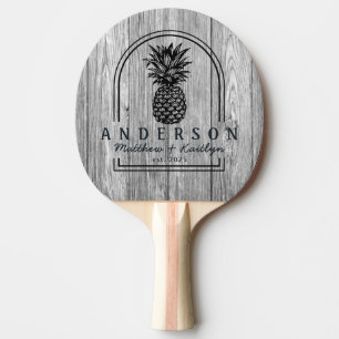 Raquete De Ping Pong Arco de Casamento de Abacaxi Cinza Escuro Desgasta