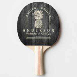Raquete De Ping Pong Arco de Casamento de Abacaxi de Madeira Escurecida
