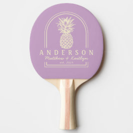 Raquete De Ping Pong Arco de Casamento de Abacaxi Lilás de Verão & Nome
