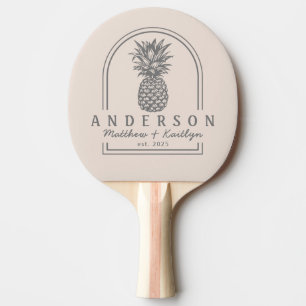 Raquete De Ping Pong Arco de Casamento de Abacaxi Rosa Castelo de Areia