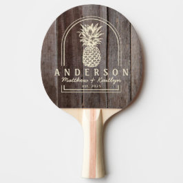 Raquete De Ping Pong Arco de Casamento de Madeira Vintage com Abacaxi e