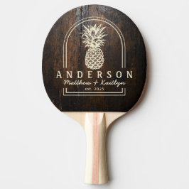 Raquete De Ping Pong Arco de Noiva de Abacaxi com Bloco de Corte Escuro