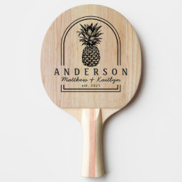 Raquete De Ping Pong Arco de Noiva de Madeira de Freixo Branco e Abacax