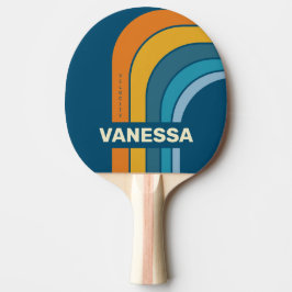 Raquete De Ping Pong Arco do Sol Azul com Nome
