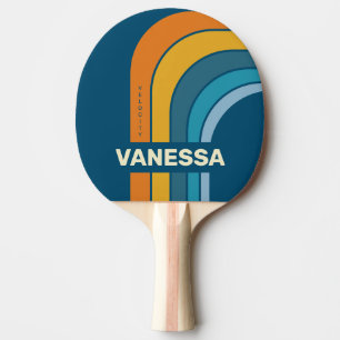 Raquete De Ping Pong Arco do Sol Azul com Nome