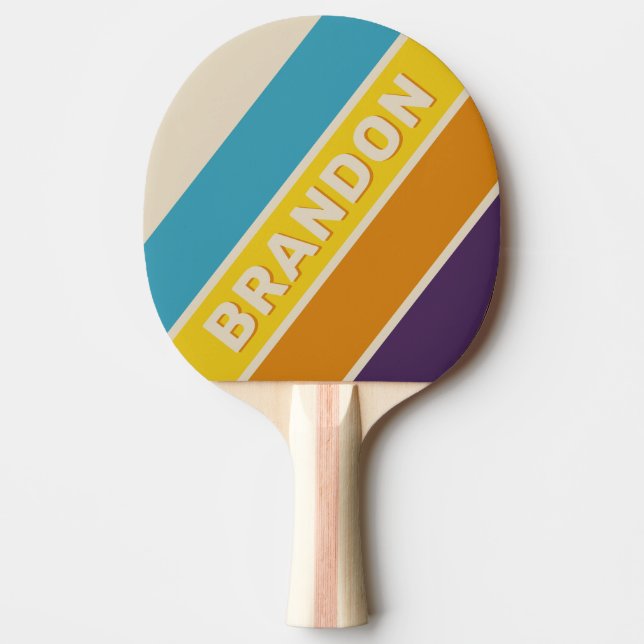 Raquete De Ping Pong Arco-Íris-Arrebatado com Pó Estimulado com Nome (Frente)