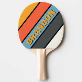 Raquete De Ping Pong Arco-Íris Escuro Retroativo, Negrito com Nome