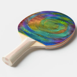 Raquete De Ping Pong Arco-íris espiral cor-de-rosa com alivio e listras